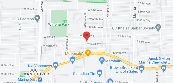 map of 185 W 63RD AVENUE